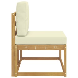 Canapé d'extérieur en bout avec coussin Blanc 91 x 63 x 73 cm 618182618182