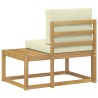 Canapé d'extérieur en bout avec coussin Blanc 91 x 63 x 73 cm 618182618182