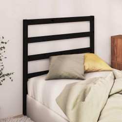 Tête de lit Noir 81x4x100 cm Bois massif de pin 618183618183