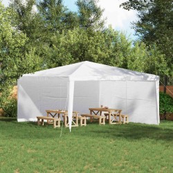 Mur de tente de fête 2 pcs Blanc 400 x 195 cm PE et acier 618185618185