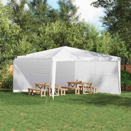 Mur de tente de fête 2 pcs Blanc 400 x 195 cm PE et acier 618185618185