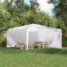 Mur de tente de fête 2 pcs Blanc 400 x 195 cm PE et acier 618185618185