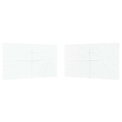 Mur de tente de fête 2 pcs Blanc 400 x 195 cm PE et acier 618185618185