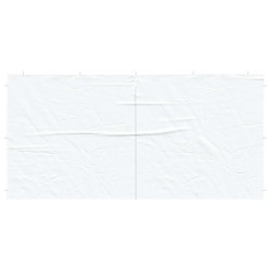 Mur de tente de fête 2 pcs Blanc 400 x 195 cm PE et acier 618185618185