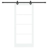 Porte coulissante Blanc 93 x 211 cm Bois de pin massif et verre 618186618186