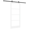 Porte coulissante Blanc 93 x 211 cm Bois de pin massif et verre 618186618186