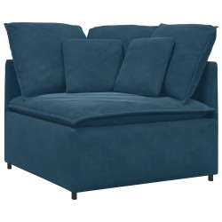 Canapé modulable avec coussins velours bleu 618192618192