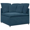 Canapé modulable avec coussins velours bleu 618192618192