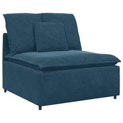 Canapé modulable avec coussins velours bleu 618192618192