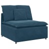 Canapé modulable avec coussins velours bleu 618192618192