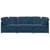 Canapé modulable avec coussins velours bleu 618192618192