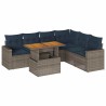Salon de jardin avec coussins 7 pcs gris résine tressée 618204618204