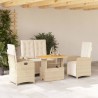 Ensemble à manger de jardin coussins 4 pcs beige résine tressée 618208618208