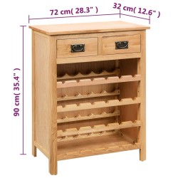 Casier à bouteilles 72 x 32 x 90 cm Bois de chêne massif 618215618215