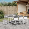 Ensemble à manger de jardin avec coussins 11pcs blanc textilène 618216618216