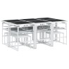 Ensemble à manger de jardin avec coussins 11pcs blanc textilène 618216618216