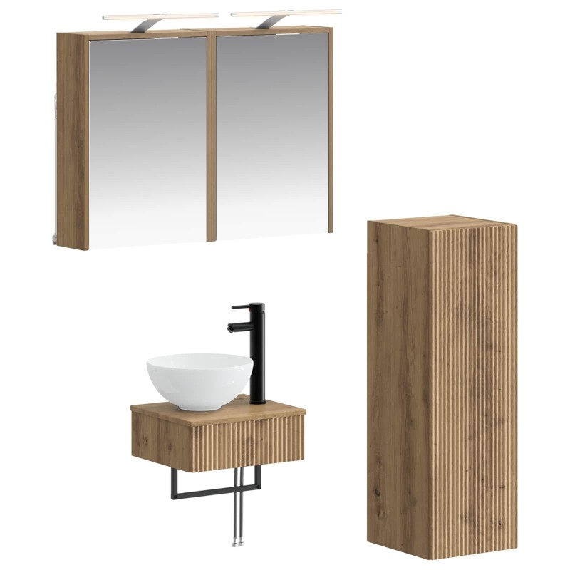 Ensemble d'armoire de salle de bain 4 pc Chêne artisanal 618220618220