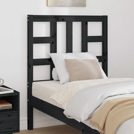 Tête de lit Noir 81x4x100 cm Bois massif de pin 618221618221