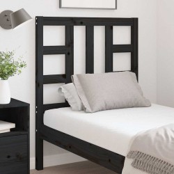 Tête de lit Noir 81x4x100 cm Bois massif de pin 618221618221