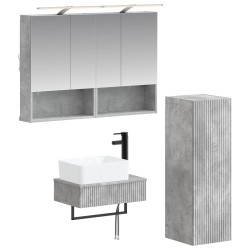 Ensemble d'armoire de salle de bain 4 pcs Gris béton 618223618223