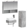 Ensemble d'armoire de salle de bain 4 pcs Gris béton 618223618223