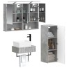 Ensemble d'armoire de salle de bain 4 pcs Gris béton 618223618223
