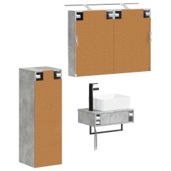 Ensemble d'armoire de salle de bain 4 pcs Gris béton 618223618223