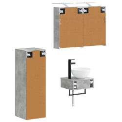 Ensemble d'armoire de salle de bain 4 pcs Gris béton 618227618227
