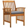 Ensemble de 4 chaises de jardin avec coussins en bois d'acacia massif 618228618228