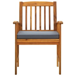 Ensemble de 4 chaises de jardin avec coussins en bois d'acacia massif 618228618228