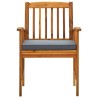 Ensemble de 4 chaises de jardin avec coussins en bois d'acacia massif 618228618228
