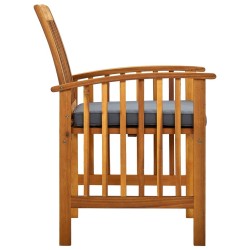 Ensemble de 4 chaises de jardin avec coussins en bois d'acacia massif 618228618228