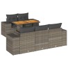 Salon de jardin 6 pcs avec coussins gris résine tressée 618229618229