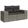 Salon de jardin 6 pcs avec coussins gris résine tressée 618229618229