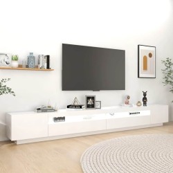 Meuble TV avec lumières LED Blanc 300x35x40 cm 618230618230