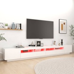 Meuble TV avec lumières LED Blanc 300x35x40 cm 618230618230