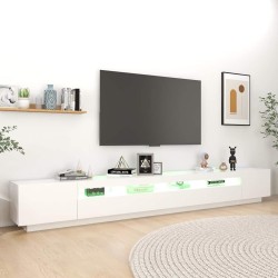 Meuble TV avec lumières LED Blanc 300x35x40 cm 618230618230