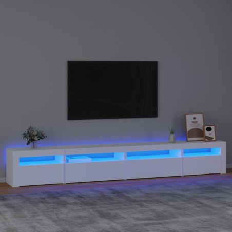 Meuble TV avec lumières LED Blanc 270x35x40 cm 618231618231