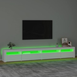 Meuble TV avec lumières LED Blanc 270x35x40 cm 618231618231