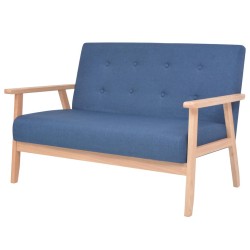 Ensemble de canapé 2 pcs Tissu bleu 618235618235