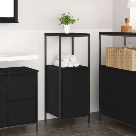 Meuble de salle de bain avec étagères chêne noir 36x35x95 cm 618239618239