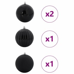 Ensemble de Boules de Noël XXL 4 pc Noir Plastique 618240618240