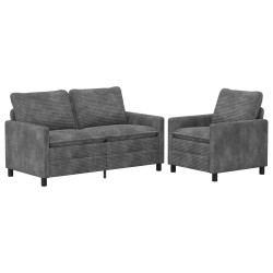 Ensemble de Canapés 2 pcs Gris clair Polyester 618243618243