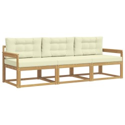 Ensemble de canapés d'extérieur 3 pcs Blanc et crème Polyester 618247618247