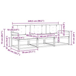 Ensemble de canapés d'extérieur 3 pcs Blanc et crème Polyester 618247618247