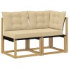 Canapé d’extérieur milieu et coin avec coussin 2 Pièce Blanc 618248618248