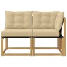 Canapé d’extérieur milieu et coin avec coussin 2 Pièce Blanc 618248618248
