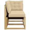 Canapé d’extérieur milieu et coin avec coussin 2 Pièce Blanc 618248618248