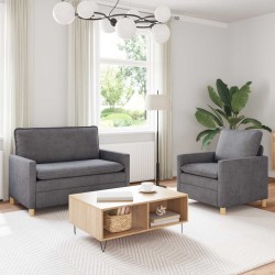 Ensemble de Canapés 2 pcs Gris clair Polyester 618250618250