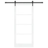 Porte coulissante Blanc 93 x 211 cm Bois de pin massif et verre 618254618254